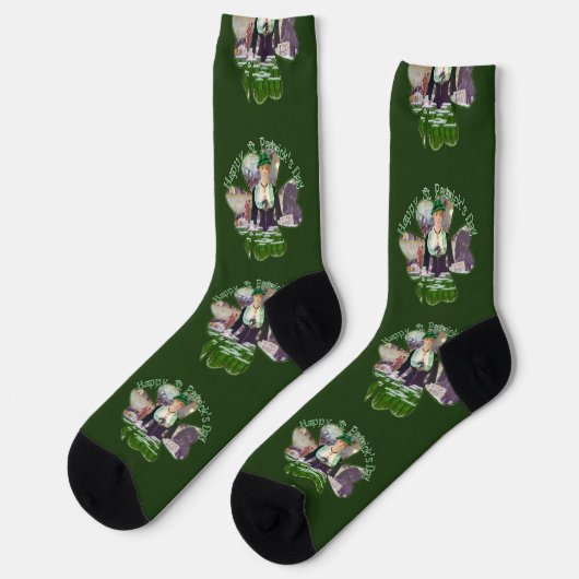 Lass Bartender St. Patrick's Day Socken (Linkes Detail)