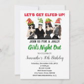 Lass bekommt die "Elfed up Girls"-Nacht vor Weihna Einladung (Vorderseite)