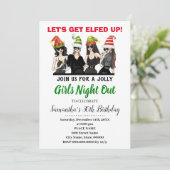 Lass bekommt die "Elfed up Girls"-Nacht vor Weihna Einladung (Stehend Vorderseite)