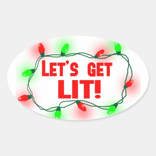 lass beleuchtet ovaler aufkleber (Vorderseite)