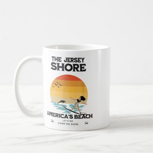 Lass bis an die Küste von New Jersey Beach USA Kaffeetasse (Links)