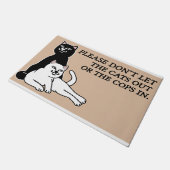 Lass bitte die Katzen oder die Polizisten nicht re Fußmatte (Schrägansicht)