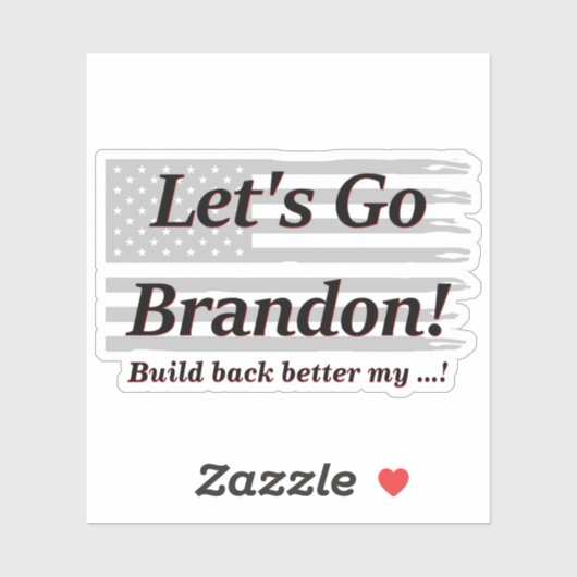 Lass Brandon Graue US-Flaggenstruktur besser Aufkleber (Blatt)