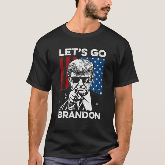 Lass Brandon Trump und die Fahne Amerikas T-Shirt (Vorderseite)