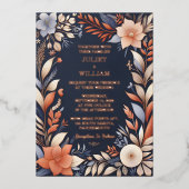 Lass Budget billig Outdoorstylish Navy Blue Weddin Folieneinladung (Vorderseite)