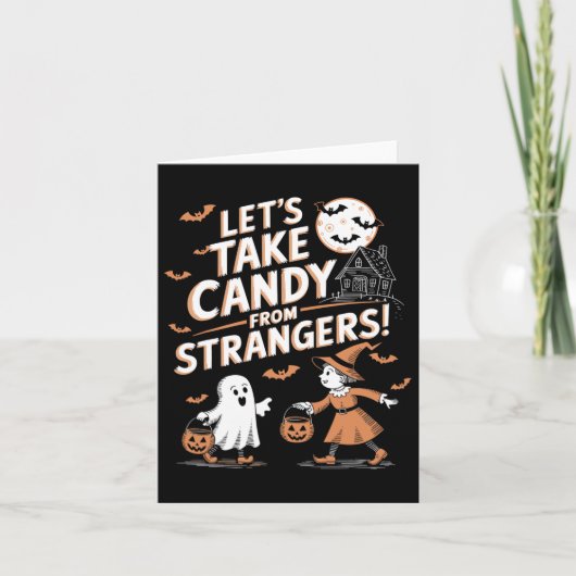 Lass Candy aus Strangers Funny Halloween 5 Karte (Vorderseite)
