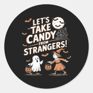 Lass Candy aus Strangers Funny Halloween 5 Runder Aufkleber