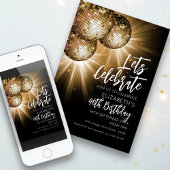 Lass Celebrate Gold Disco Ball Einladung