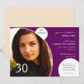 Lass Celebrate in Champagne Lila Foto Geburtstag Einladung (Vorne/Hinten)