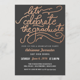 Lass Celebrate The Graduate Rose Gold Zickzack Einladung