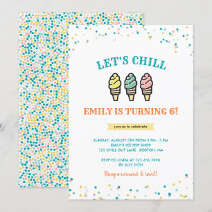Lass Chill Ice Creme Geburtstagsparty Einladung