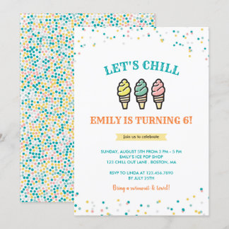 Lass Chill Ice Creme Geburtstagsparty Einladung