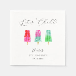 Lass Chill Popsicle Colorful Birthday Party Serviette