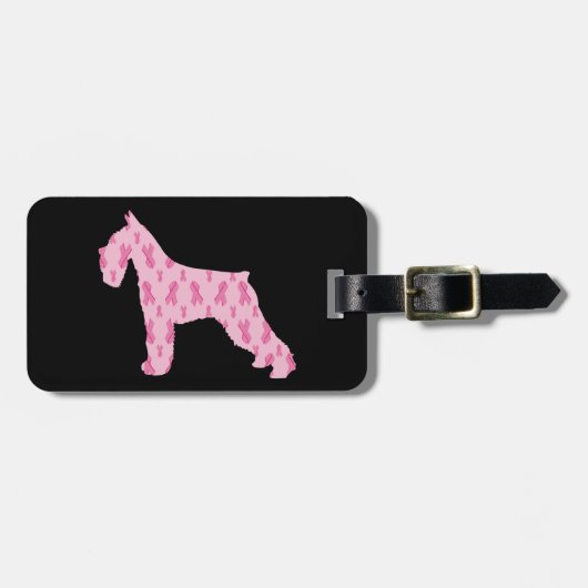 Lass Cure Cancer Ribbon Schnauzer Gepäckanhänger (Vorderseite horizontal)