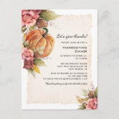 Lass Dankeschön an Rustic Pumpkin Erntedank Einladungspostkarte (Vorderseite)