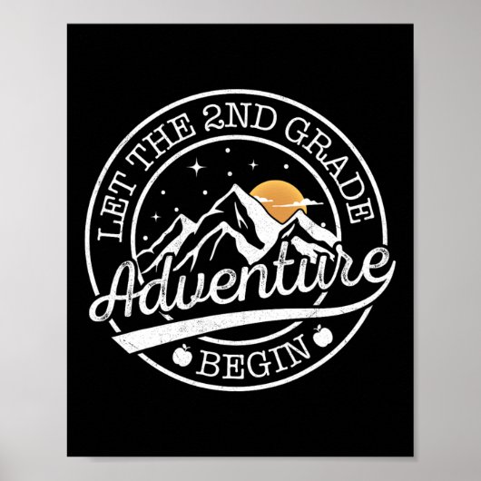 Lass das 2. Klasse-Abenteuer beginnen Retro erster Poster (Vorne)