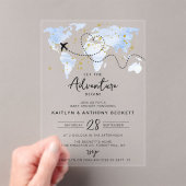 "Lass das Abenteuer an!" Reisekarte Kinderdusche Acryleinladungen (Insitu (Handheld))