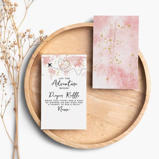 "Lass das Abenteuer an!" Reisekarte Kinderdusche Begleitkarte