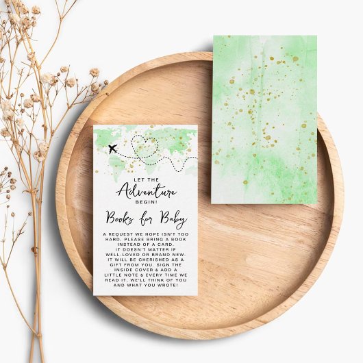 "Lass das Abenteuer an!" Reisekarte Kinderdusche Begleitkarte