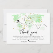 "Lass das Abenteuer an!" Reisekarte Kinderdusche Dankeskarte (Vorderseite)