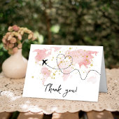 "Lass das Abenteuer an!" Reisekarte Kinderdusche Dankeskarte