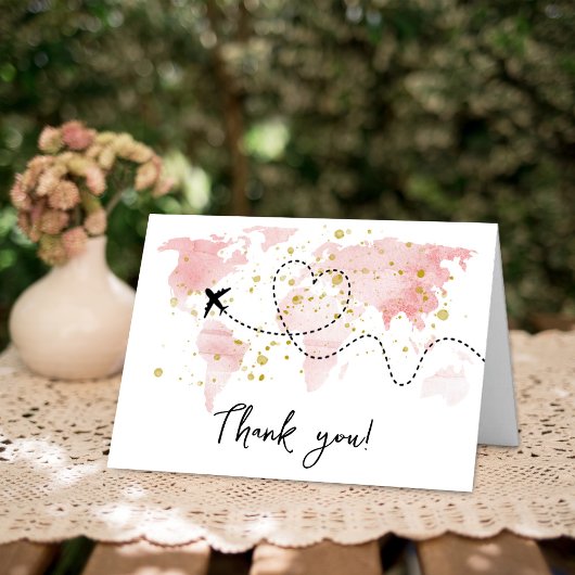 "Lass das Abenteuer an!" Reisekarte Kinderdusche Dankeskarte