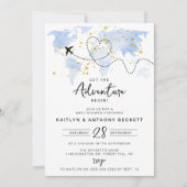 "Lass das Abenteuer an!" Reisekarte Kinderdusche Einladung (Vorderseite)