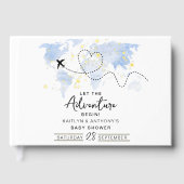 "Lass das Abenteuer an!" Reisekarte Kinderdusche Gästebuch (Vorderseite)