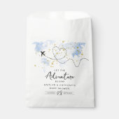 "Lass das Abenteuer an!" Reisekarte Kinderdusche Geschenktütchen (Vorderseite)