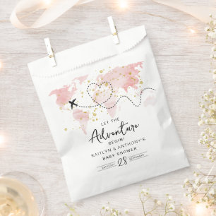 "Lass das Abenteuer an!" Reisekarte Kinderdusche Geschenktütchen