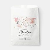 "Lass das Abenteuer an!" Reisekarte Kinderdusche Geschenktütchen (Vorderseite)