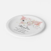 "Lass das Abenteuer an!" Reisekarte Kinderdusche Pappteller (Schrägansicht)