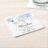 "Lass das Abenteuer an!" Reisekarte Kinderdusche Rechteckiger Pappuntersetzer (angewinkelt)