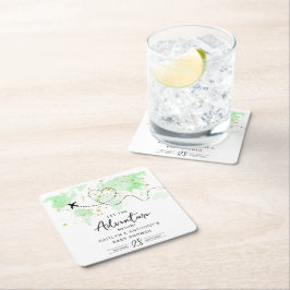 "Lass das Abenteuer an!" Reisekarte Kinderdusche Rechteckiger Pappuntersetzer