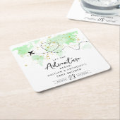 "Lass das Abenteuer an!" Reisekarte Kinderdusche Rechteckiger Pappuntersetzer (angewinkelt)