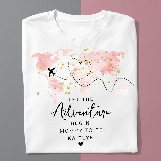 "Lass das Abenteuer an!" Reisekarte Kinderdusche T-Shirt