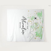 "Lass das Abenteuer an!" Reisekarte Kinderdusche Wandteppich (Vorderseite (Horizontal))