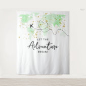 "Lass das Abenteuer an!" Reisekarte Kinderdusche Wandteppich (Vorderseite)