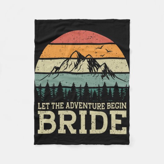 Lass das Abenteuer Begin Bride Just Married Paares Fleecedecke (Vorderseite)