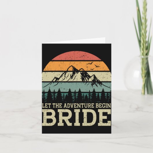 Lass das Abenteuer Begin Bride Just Married Paares Karte (Vorderseite)