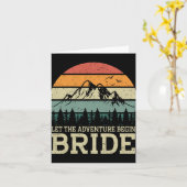Lass das Abenteuer Begin Bride Just Married Paares Karte (Gelbe Blume)