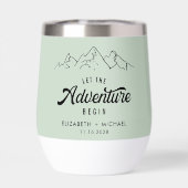 Lass das Abenteuer Begin Sage Green Wedding (Rückseite)