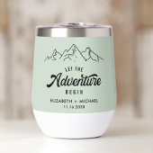 Lass das Abenteuer Begin Sage Green Wedding