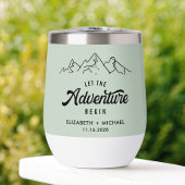 Lass das Abenteuer Begin Sage Green Wedding