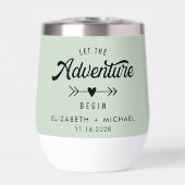 Lass das Abenteuer Begin Sage Green Wedding (Vorderseite)