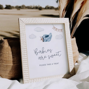 Lass das Abenteuer beginnen Baby Shower Dessert Poster