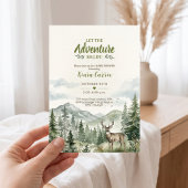 Lass das Abenteuer beginnen Bergwald Einladung