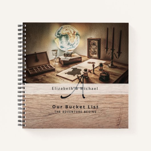 Lass das Abenteuer beginnen! Newlyweds BUCKETLIST Notizblock (Vorderseite)