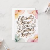 Lass das Abenteuer Rentenbeginn beginnen Karte (Vorderseite/Rückseite Beispiel)