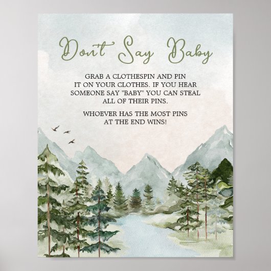 Lass das Adventure Begin Woodland Don't Say Baby Poster (Vorne)